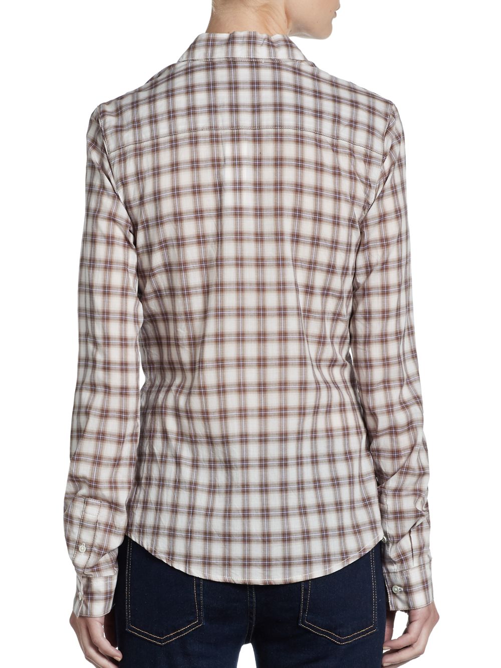 JAMES PERSE Contrast Stitch Western Shirt in Pearl | MATERIALIST ... JAMES PERSE Contrast Stitch Western Shirt in Pearl | MATERIALIST ...