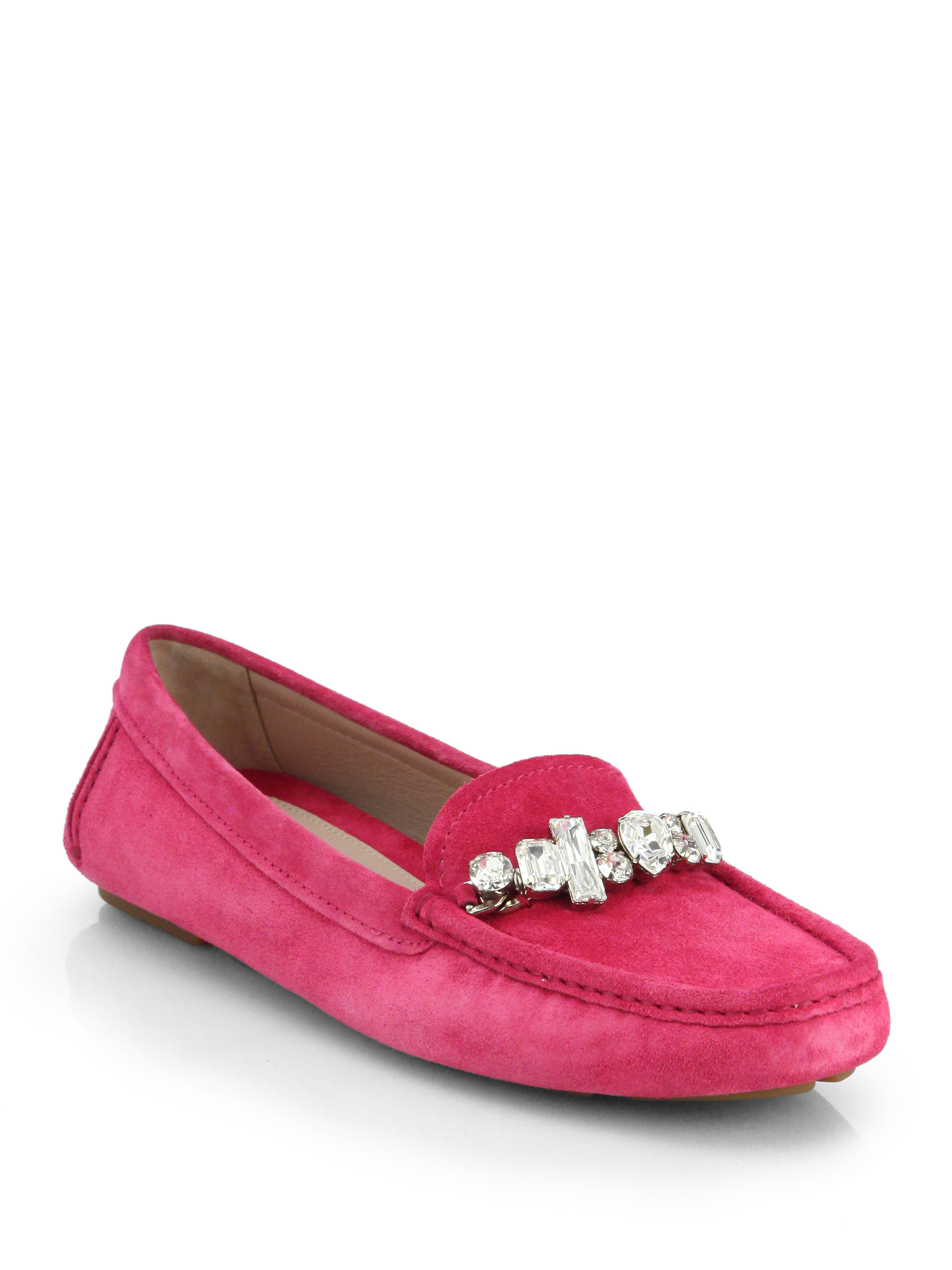 miu miu loafers lyst miu miu donna jeweled suede loafers in pink miu miu loafers lyst miu miu donna jeweled suede loafers in pink