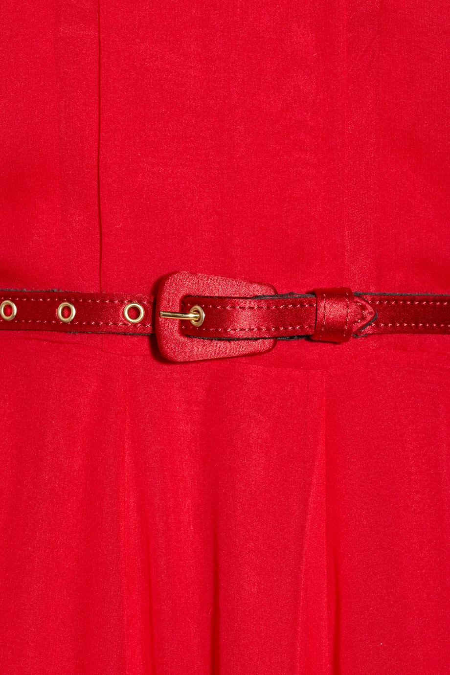 Oscar de la Renta Pleated Long Sleeve Chiffon Gown in Crimson (Red) - Lyst