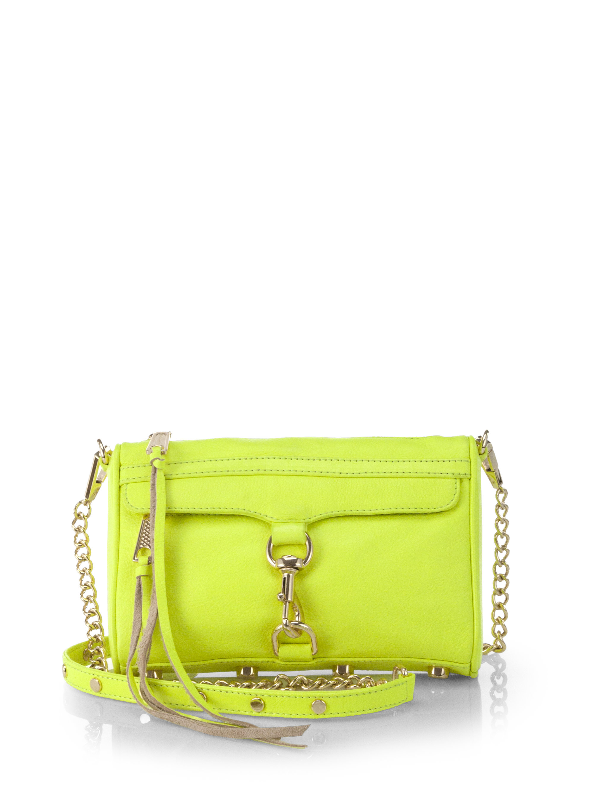 Rebecca Minkoff Mini Mac Crossbody Bag in Neon Yellow (Yellow) - Lyst