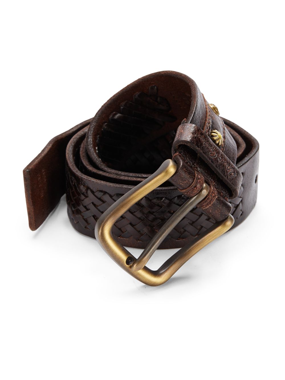 Robert Graham Horton Woven Leather Belt in Brown for Men - Lyst