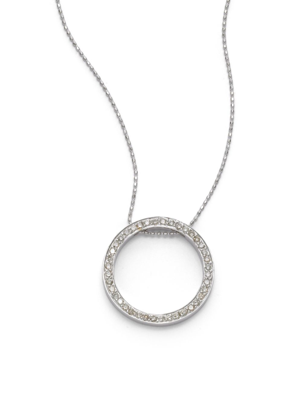 Lyst Sydney Evan Diamond 14k White Gold Eternity Pendant Necklace Gallery