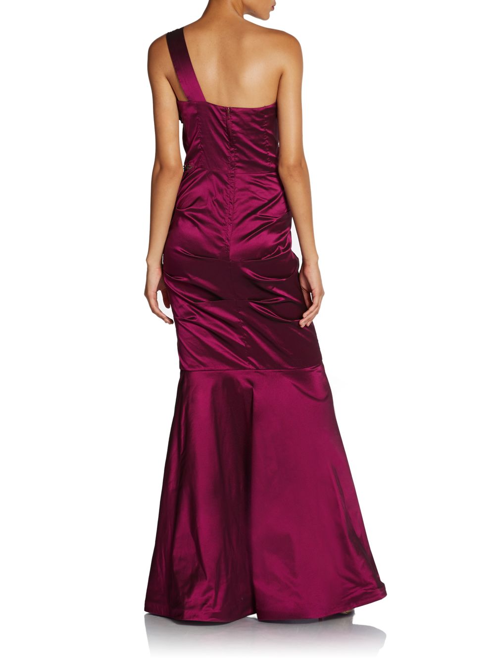 Lyst - Teri Jon Asymmetrical Taffeta Gown in Purple