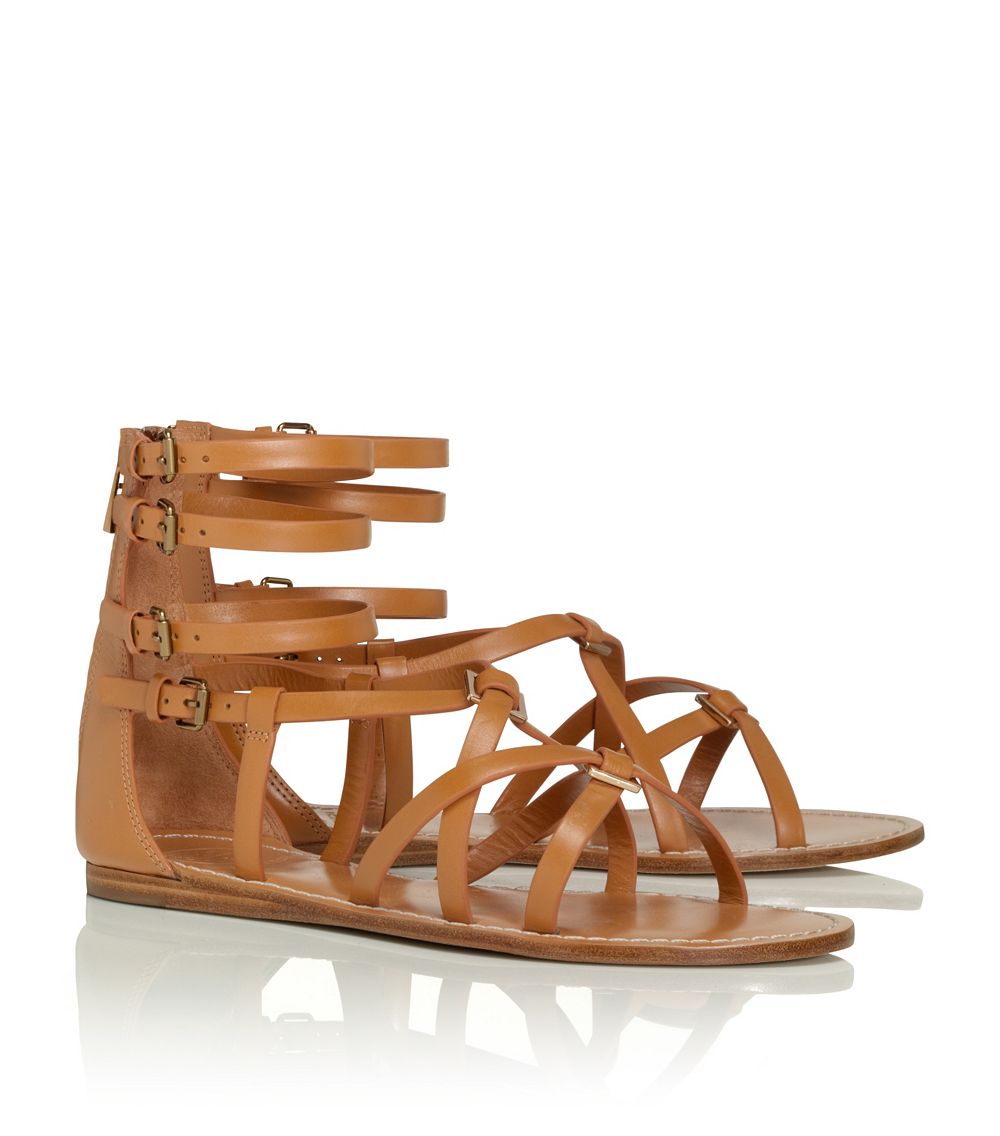 brown leather tory burch flats