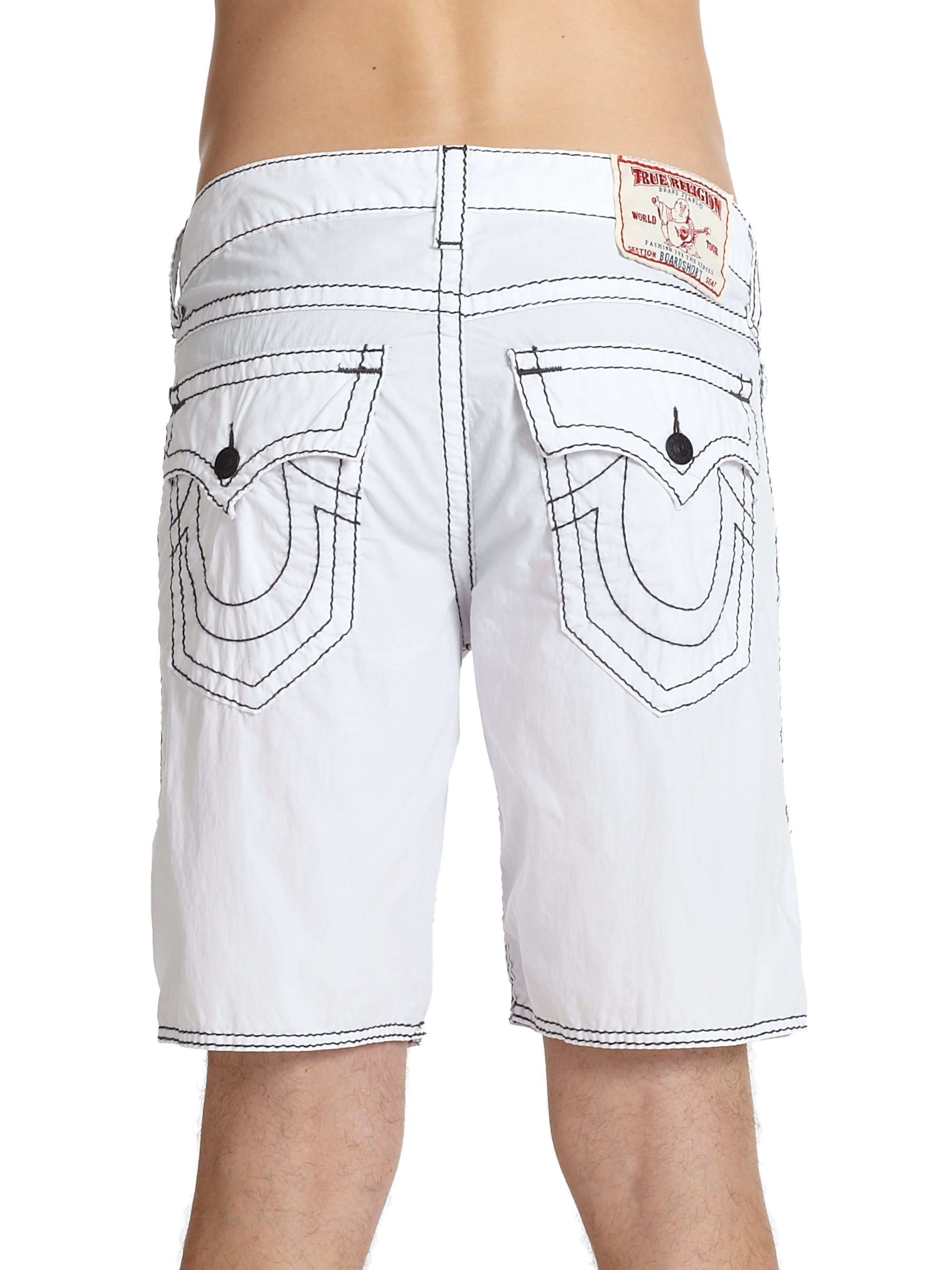 white true religion shorts