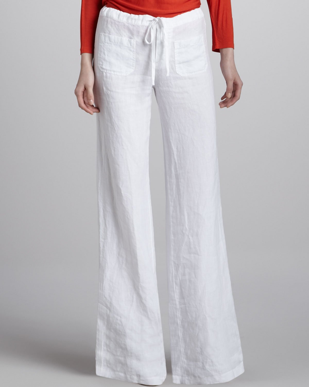 Lyst - Vince Linen Draw-string Beach Pants in White