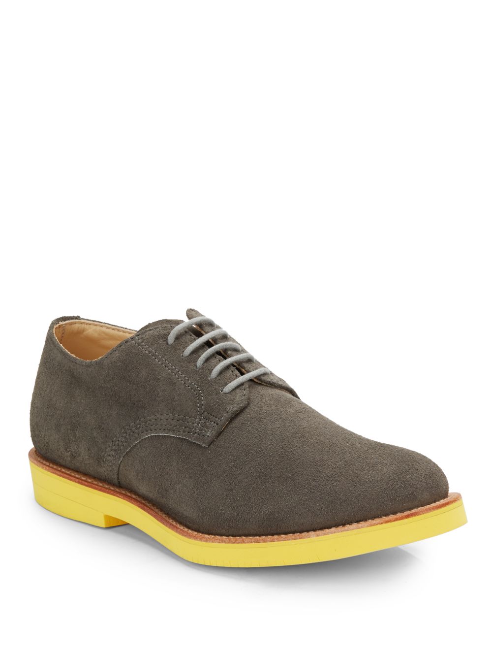 Lyst - Walk-Over Suede Contrast Sole Derby Shoes in Gray for Men
