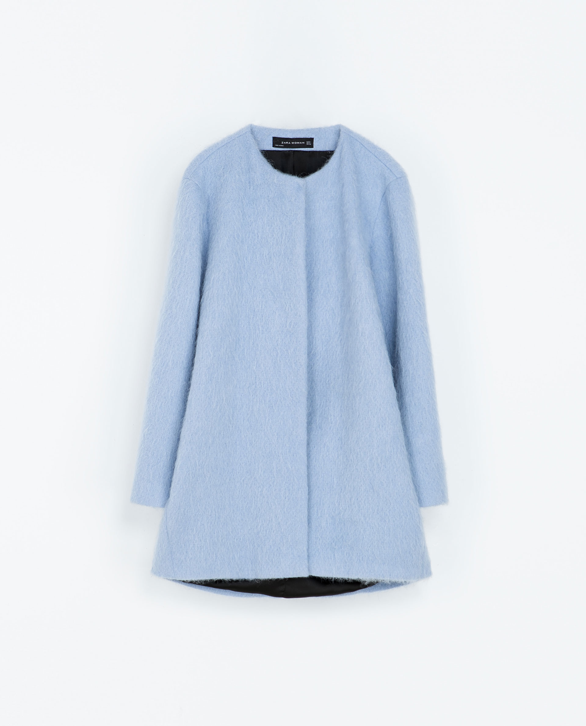 zara pastel blue coat