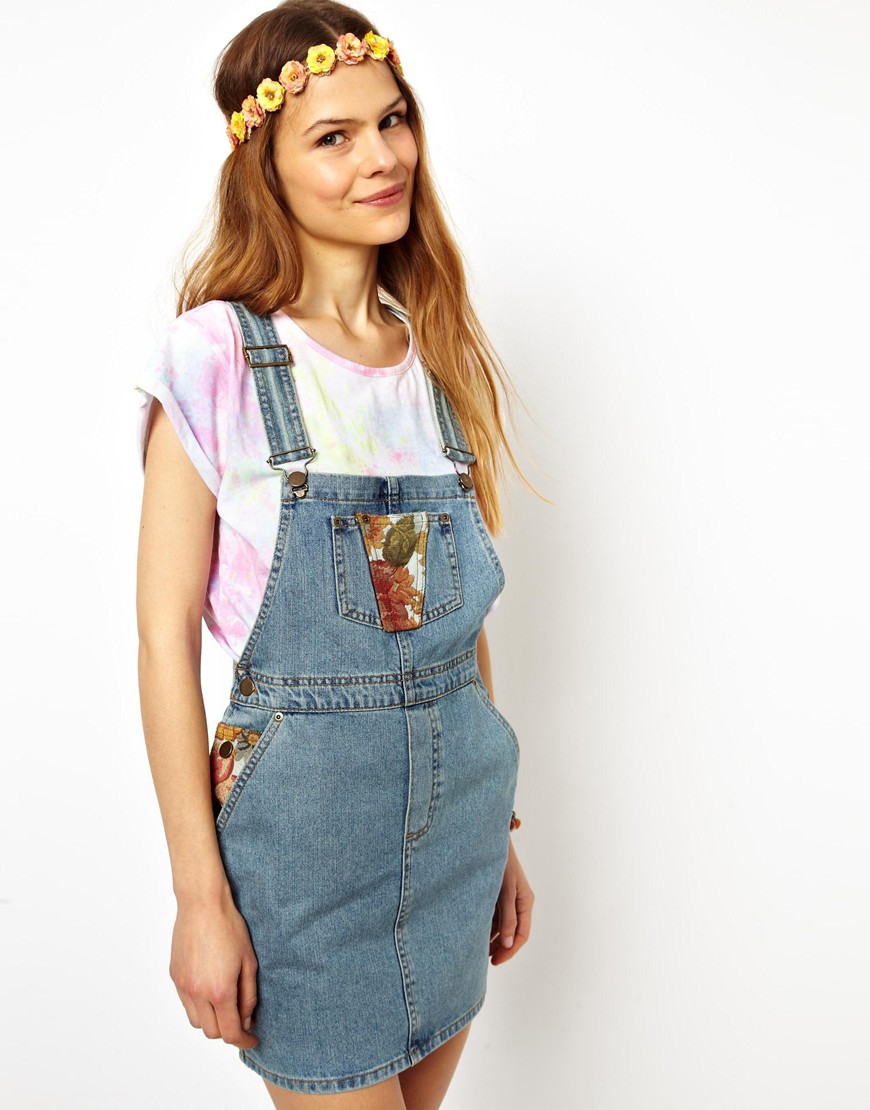 asos denim dungaree dress