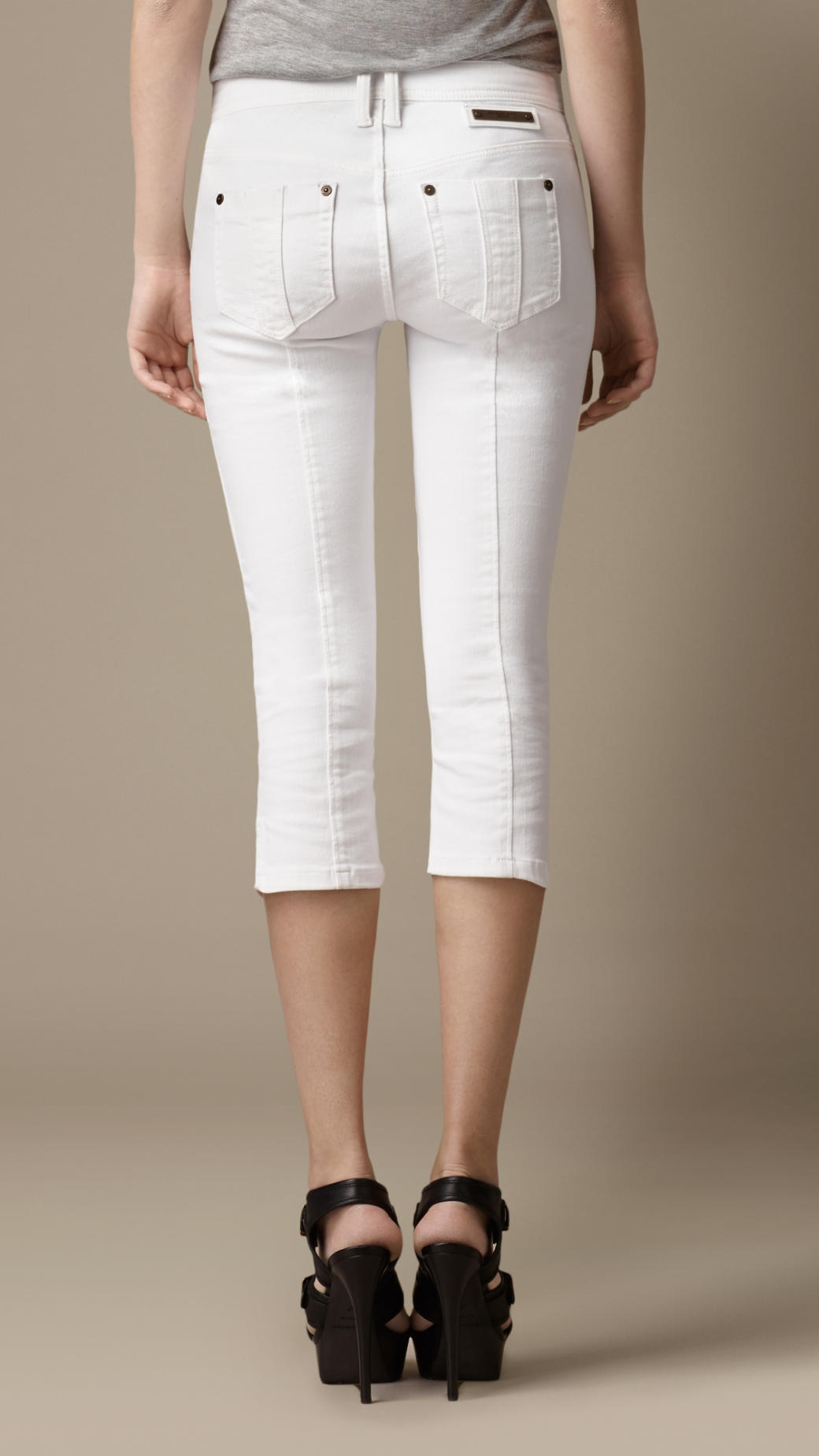 Burberry Doverdale White Skinny Fit Capri Jeans - Lyst