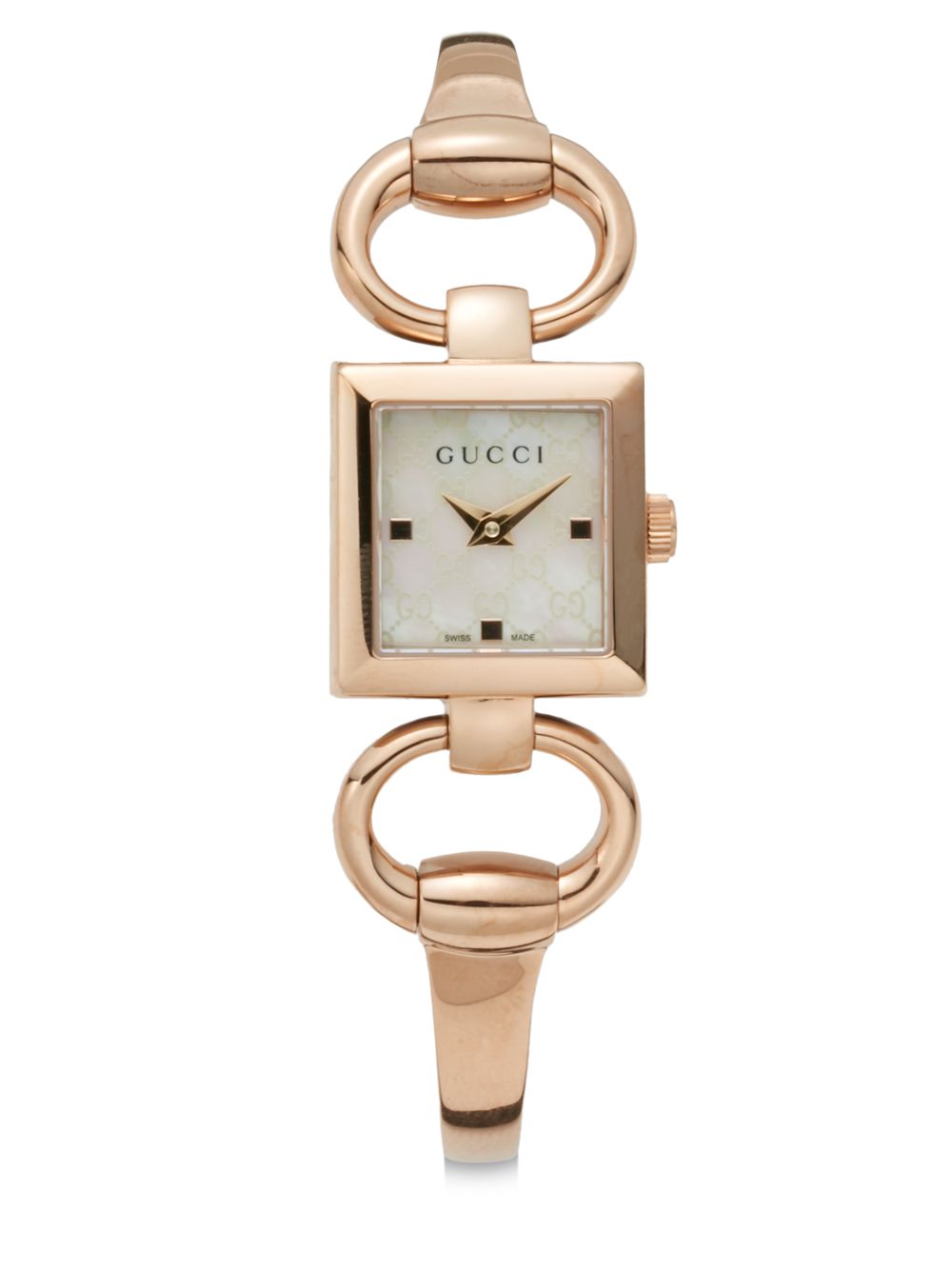 Gucci Square Mother Of Pearl Watch in Pink | Lyst