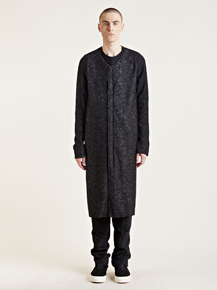 Lyst - Individual Sentiments Mens Woven Zip Up Long Cardigan in Black ...