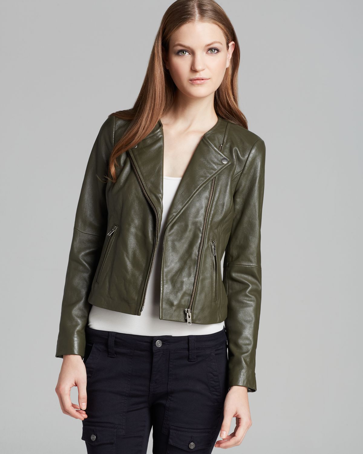 Lyst Joie Jacket Darnell Leather In Green Gallery