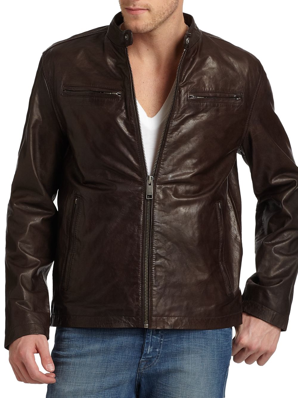 Marc New York Vernon Leather Jacket in Brown for Men - Lyst
