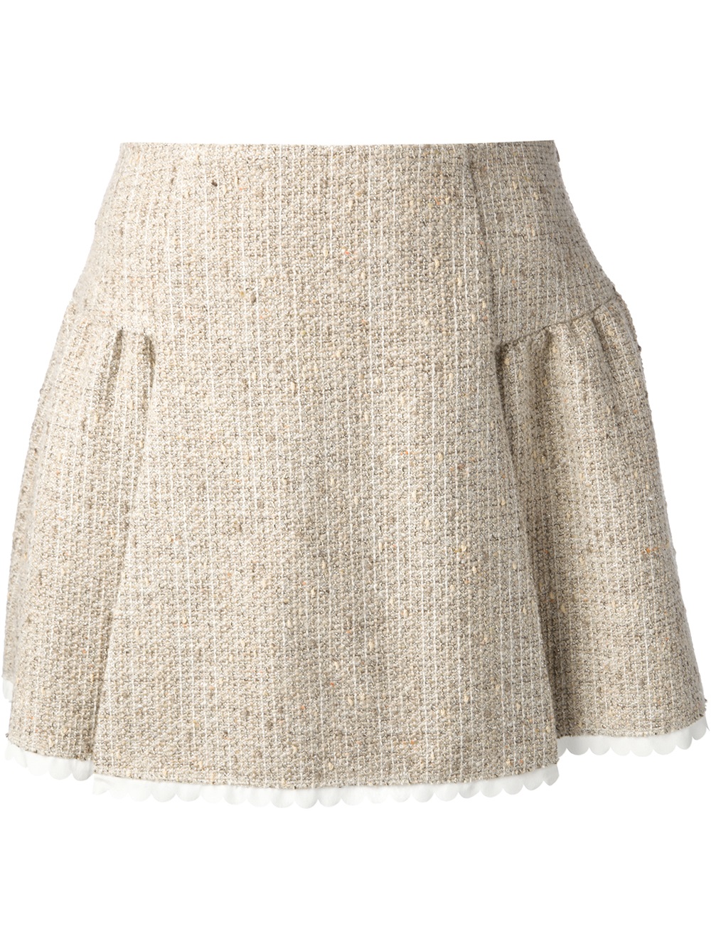 RED Valentino Tweed Mini Skirt in White | Lyst