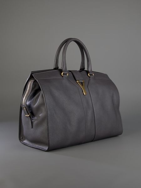 Saint Laurent Cabas Chyc Tote in Gray (grey) | Lyst