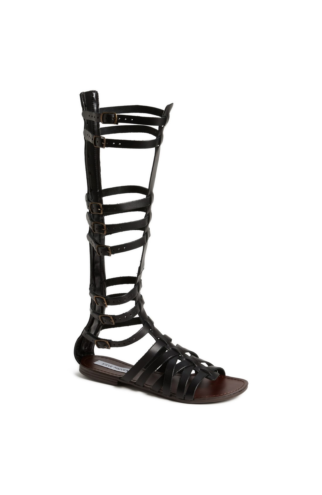 Steve madden Sparta Sandal in Black (Black Leather) | Lyst  
