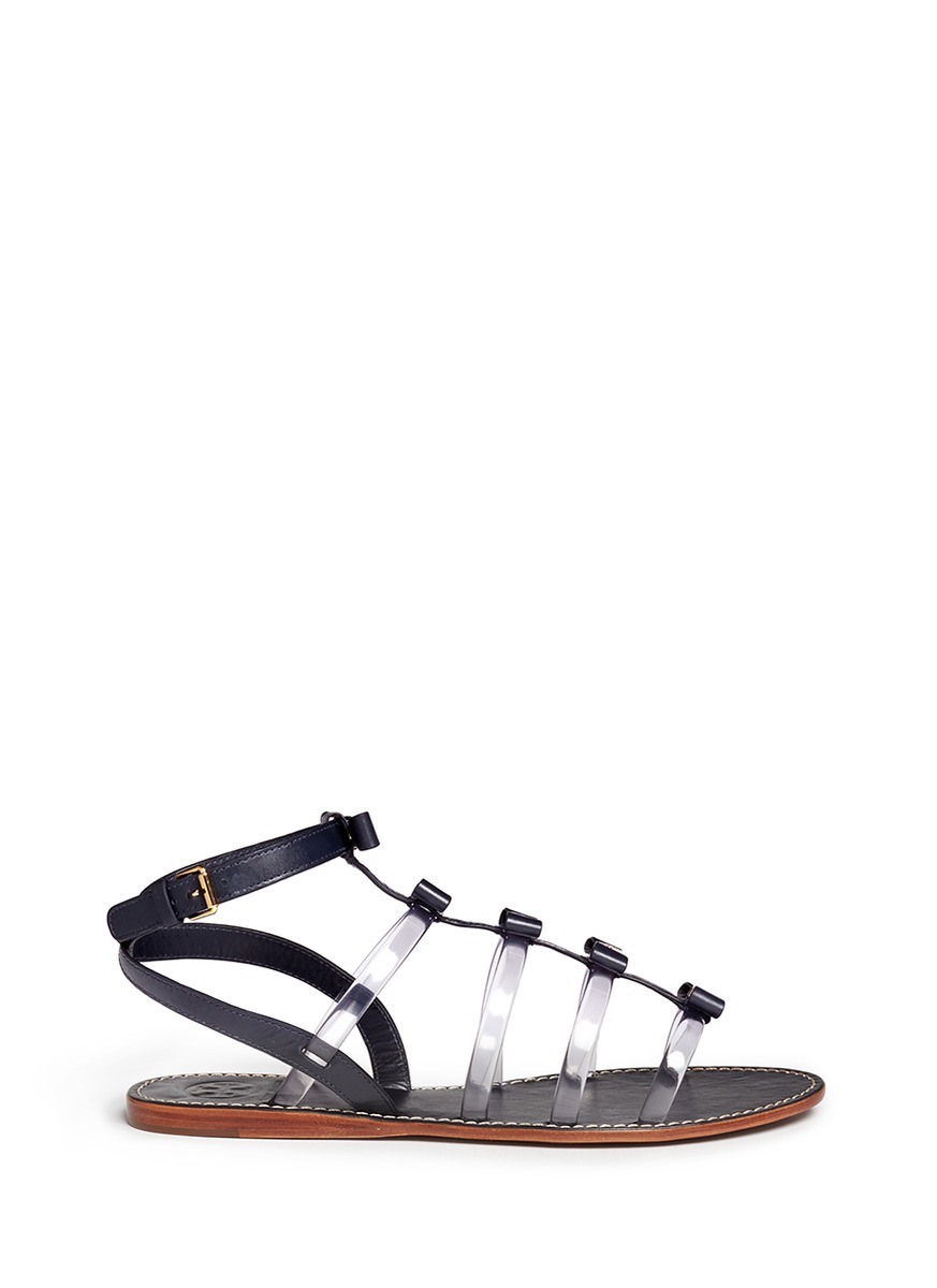 Tory Burch Kira Bow Gladiator Sandals in Blue | Lyst Tory Burch Kira Bow Gladiator Sandals in Blue | Lyst
