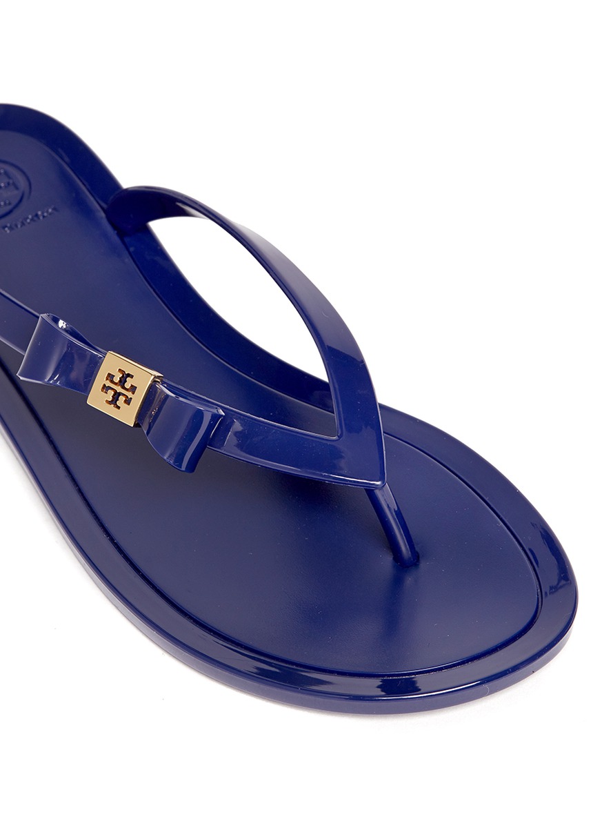 blue tory burch flip flops