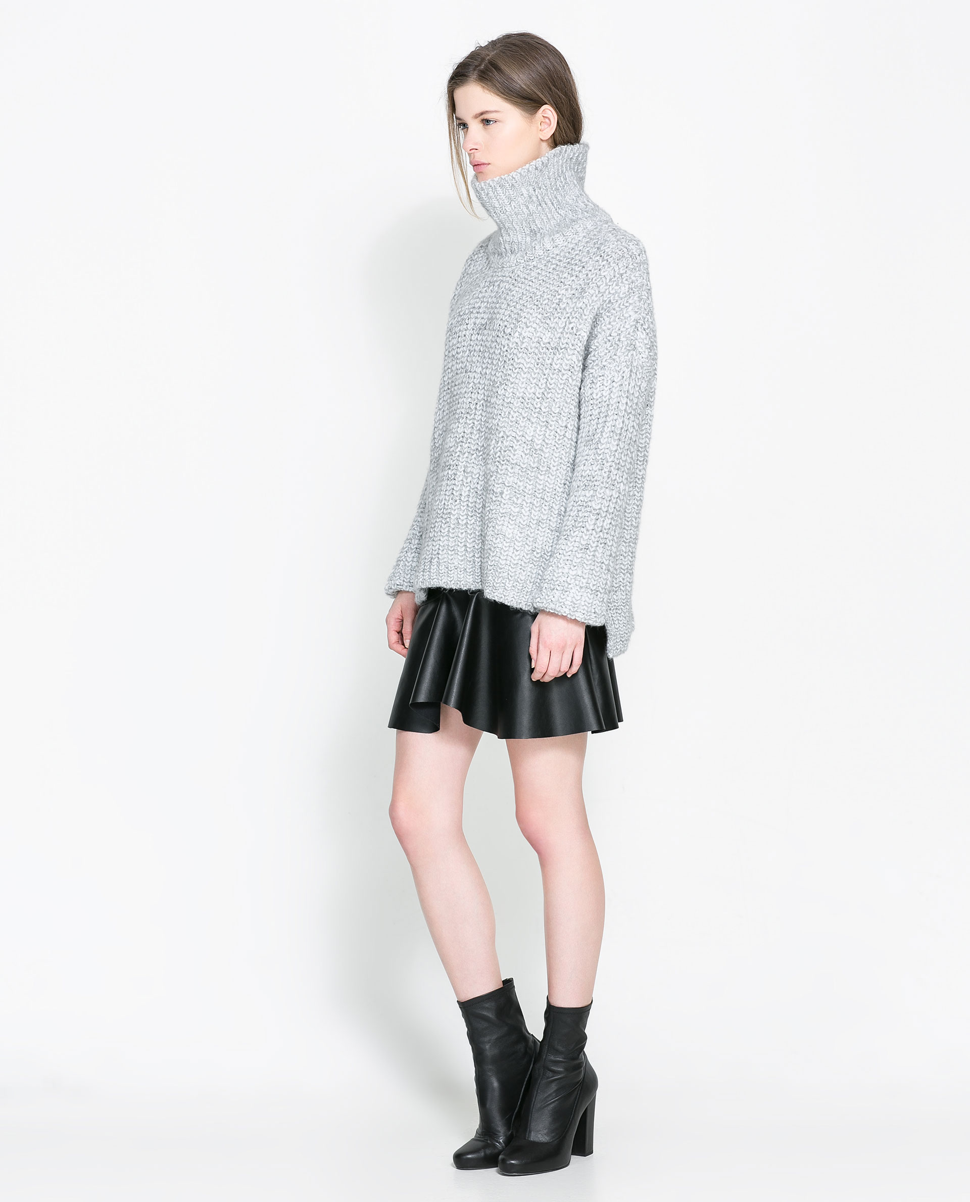 Zara Knit Sweater in Gray | Lyst