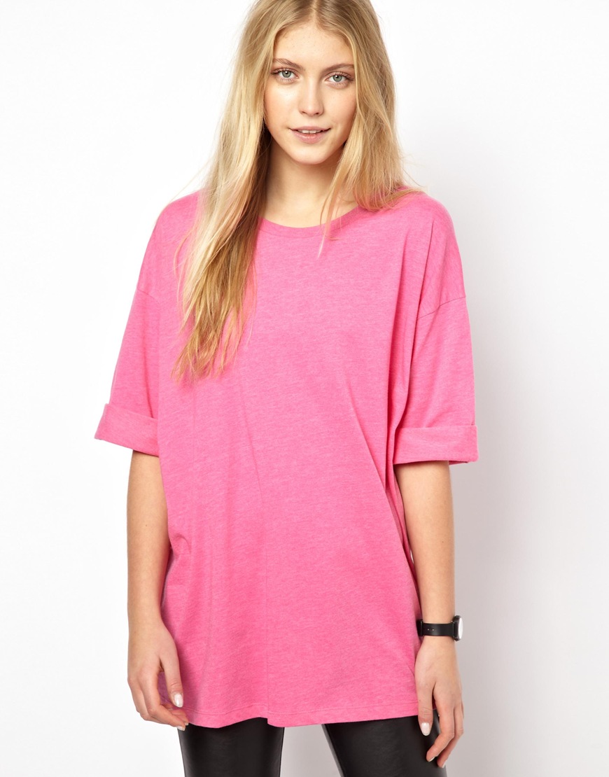 oversized pink t shirt