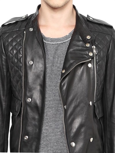 quilted leather biker jacket