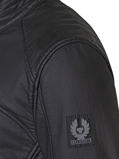 Belstaff H Racer Zip Rubberized Jersey Jacket in Black for Men | Lyst