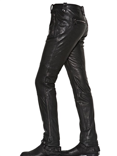 Belstaff Telford Nappa Leather Biker Trousers in Black for Men - Lyst