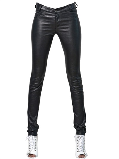 Lyst - Diesel Black Gold Leather Stretch Jeans in Black