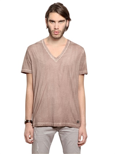 Diesel Dyed Faded Jersey Oversized T-shirt in Beige for 