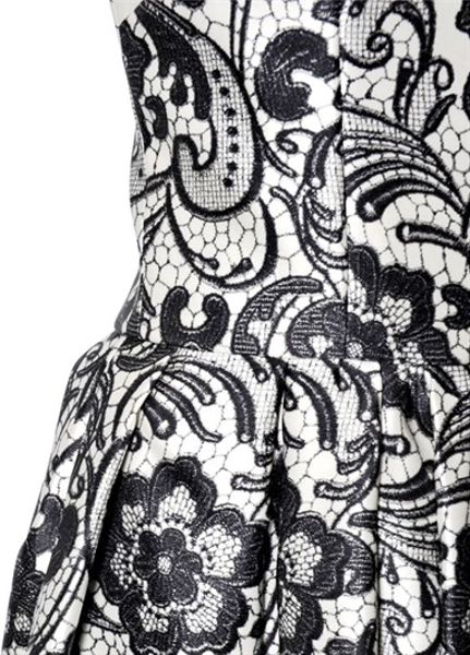 Dolce & Gabbana Lace Double Duchesse Silk Dress in Black (WHITE/BLACK) | Lyst