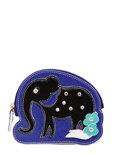 Ferragamo Elephant Wallet Wallet Design - ferragamo elephant saffiano leather coin purse in blue lyst