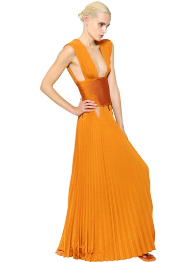 off the shoulder orange givenchy dress