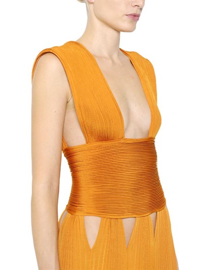 off the shoulder orange givenchy dress