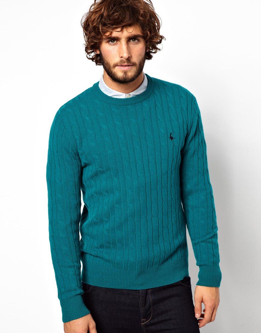 jack wills cable knit jumper mens