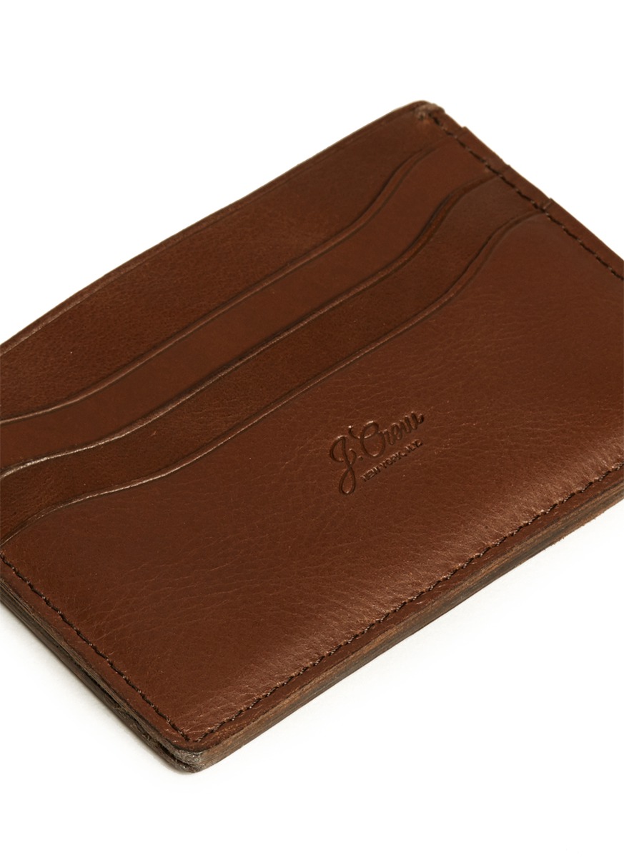 J.Crew Leather Card Holder in Brown for Men - Lyst