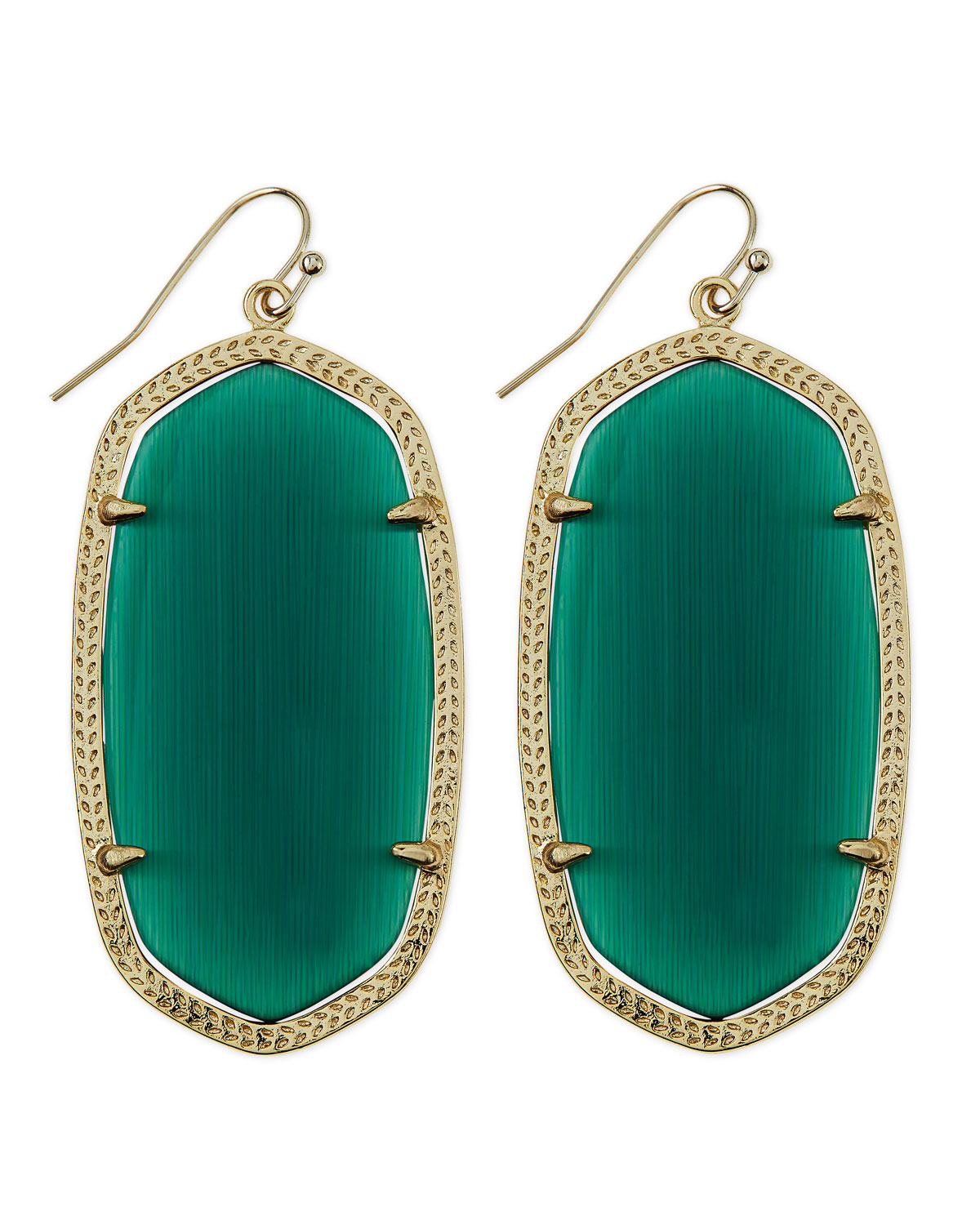 Kendra Scott Goldplated Danielle Earrings Emerald Green Lyst