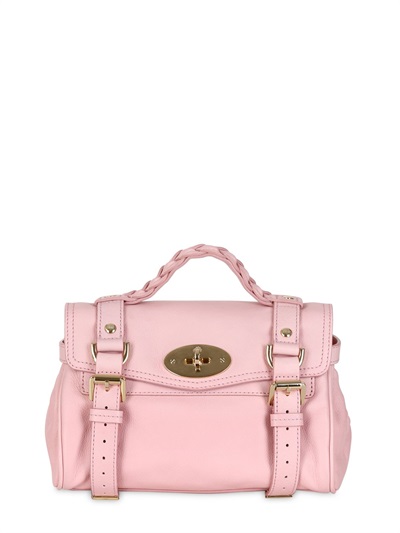 Mulberry Mini Alexa Small Grained Leather Satchel in Blush (Pink) - Lyst