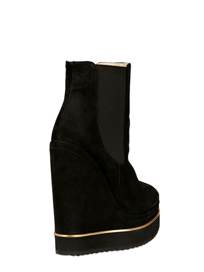Paloma Barceló 140mm Suede Boot Wedges 