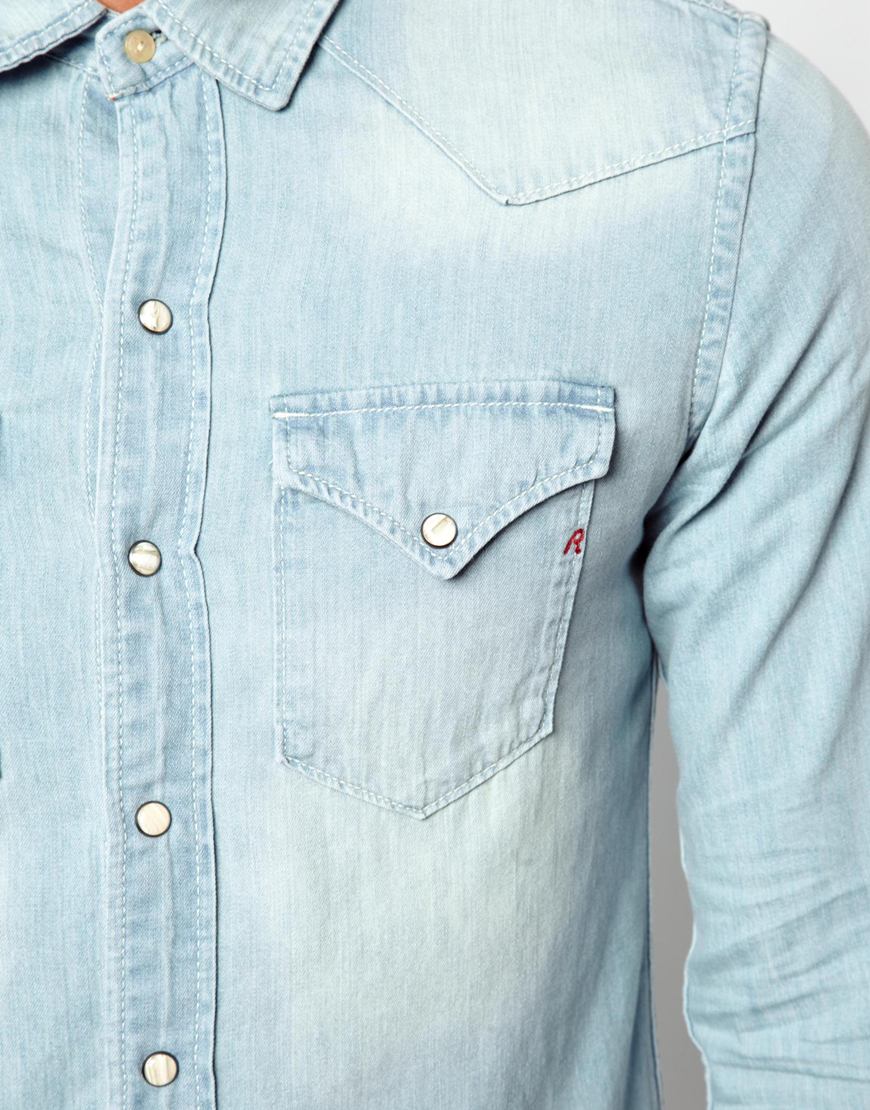 replay denim shirt womens