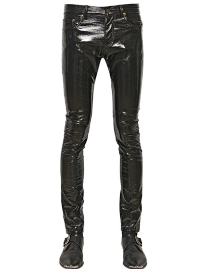 black patent jeans