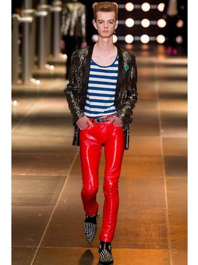 Saint Faux Patent Leather Skinny Jeans in Red for Men |