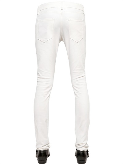 Lyst - Saint Laurent 155cm Skinny Fit Stretch Denim Jeans in White for Men
