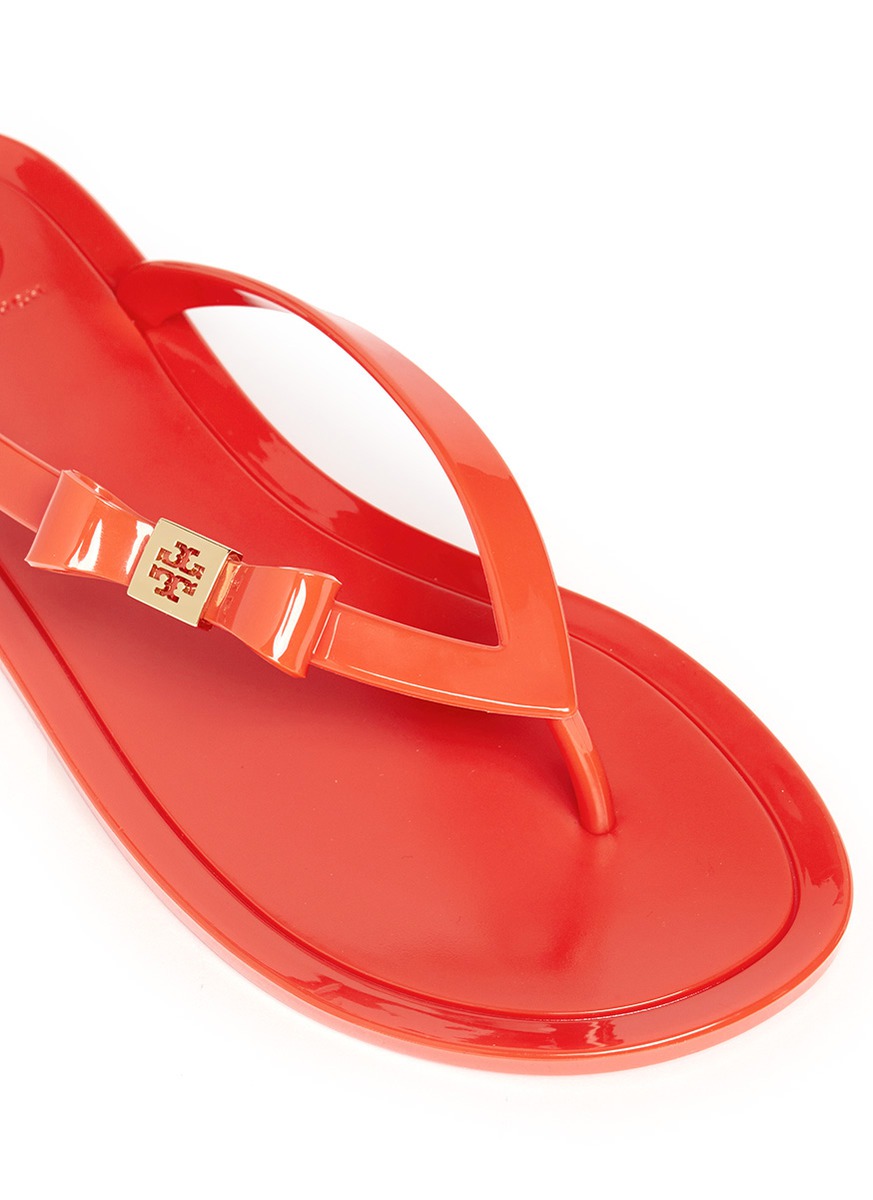 tory burch orange flip flops