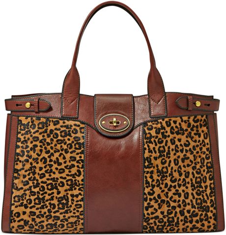 fossil leather weekender bag