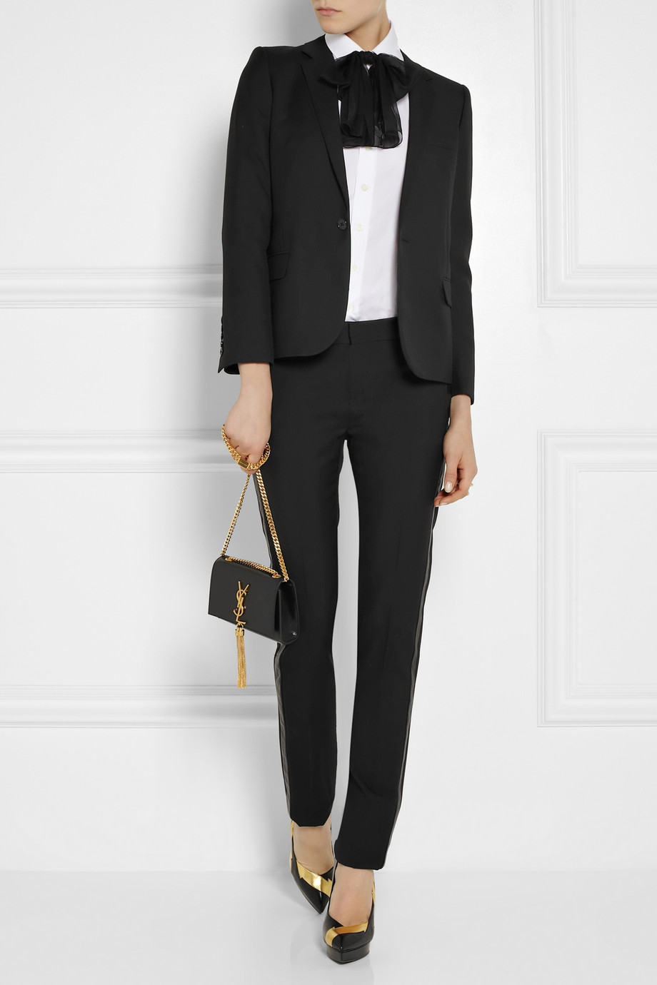 Saint laurent Wool-gabardine Blazer in Black | Lyst