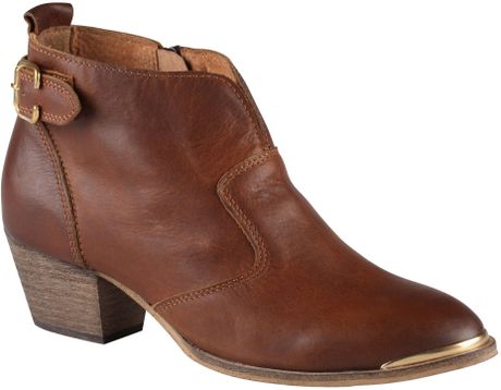 Aldo Cham Leather Ankle Boots in Brown (Cognac) | Lyst