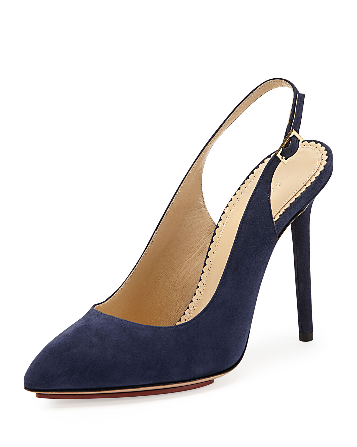 navy blue slingback pumps