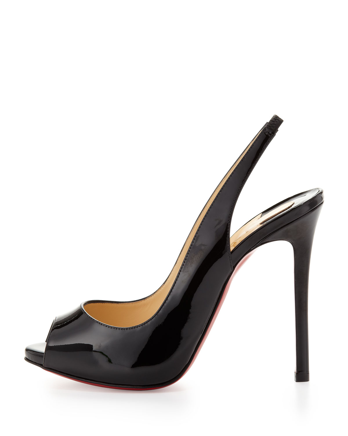Christian Louboutin Flo Patent Red Sole Slingback Black - Lyst