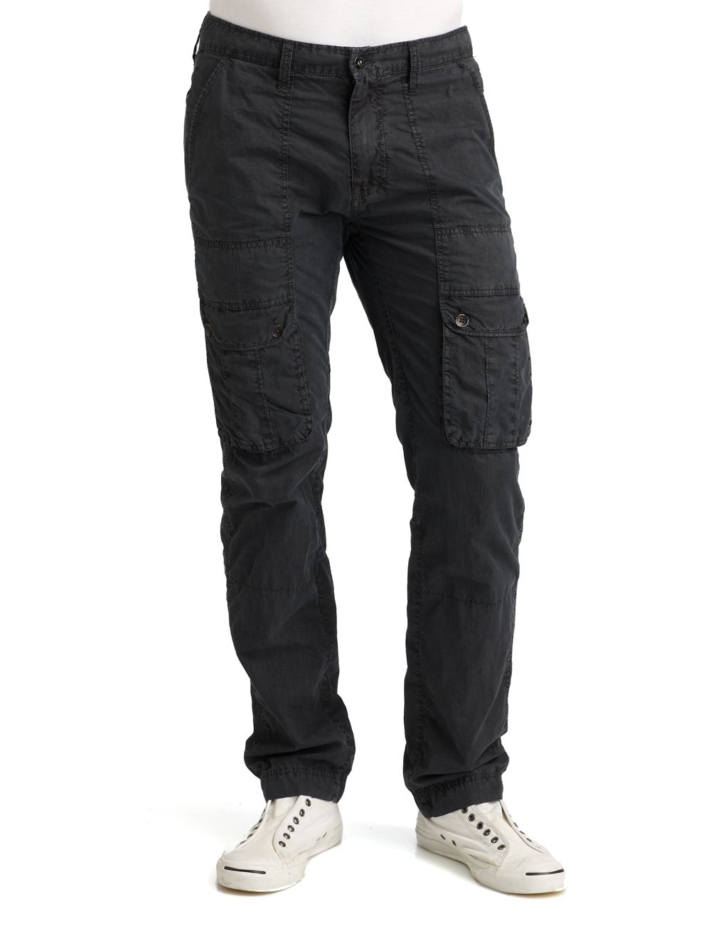 Converse Garmentdyed Cargo Pants in Black for Men | Lyst
